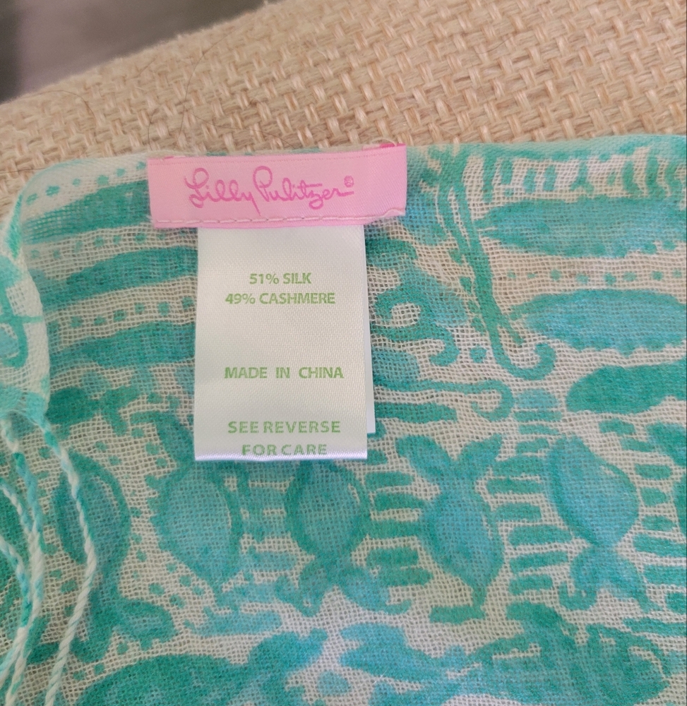 Lilly Pulitzer cashmere silk blend scarf